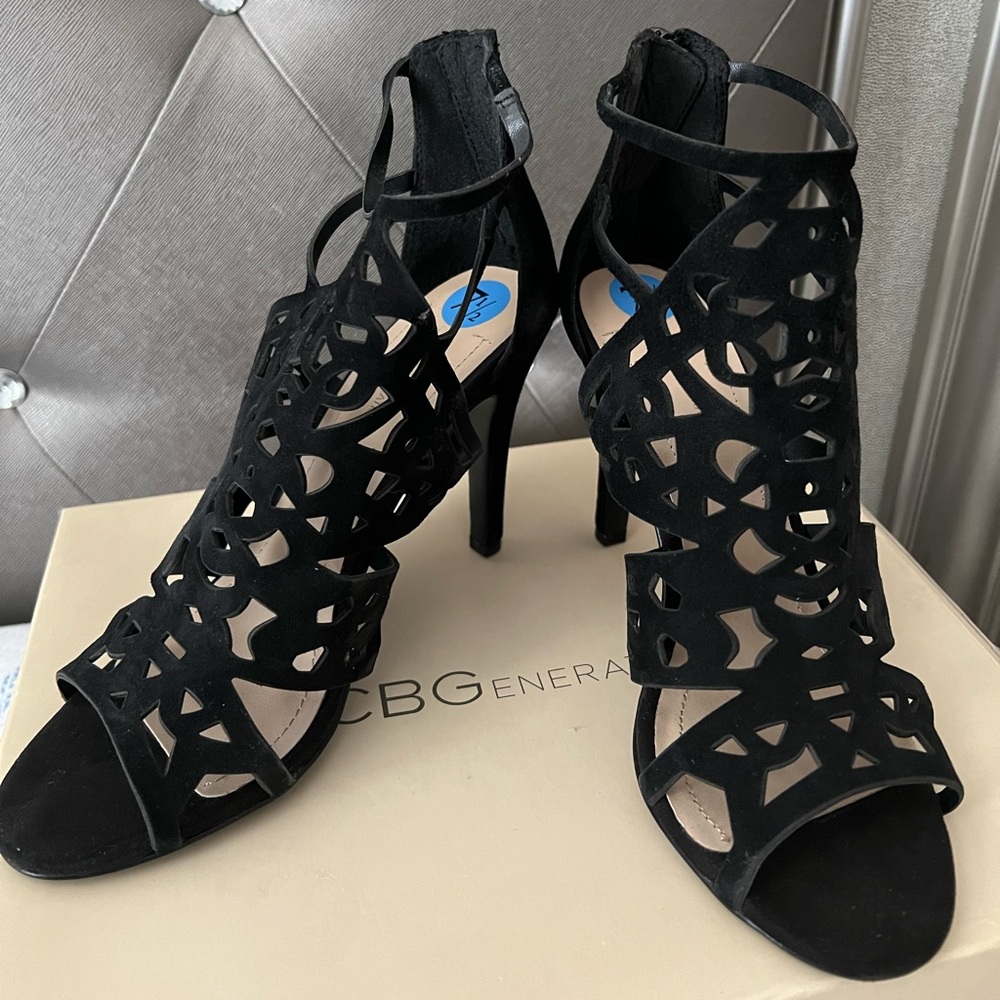 BCBGeneration Black Cutout Heels